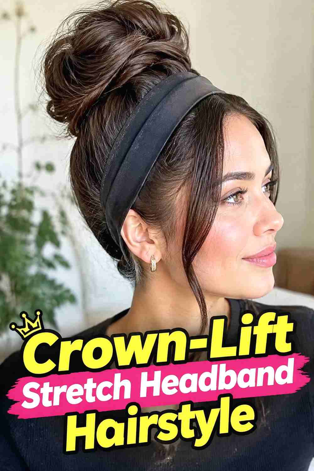 9. Crown Lift Stretch Headband Hairstyle