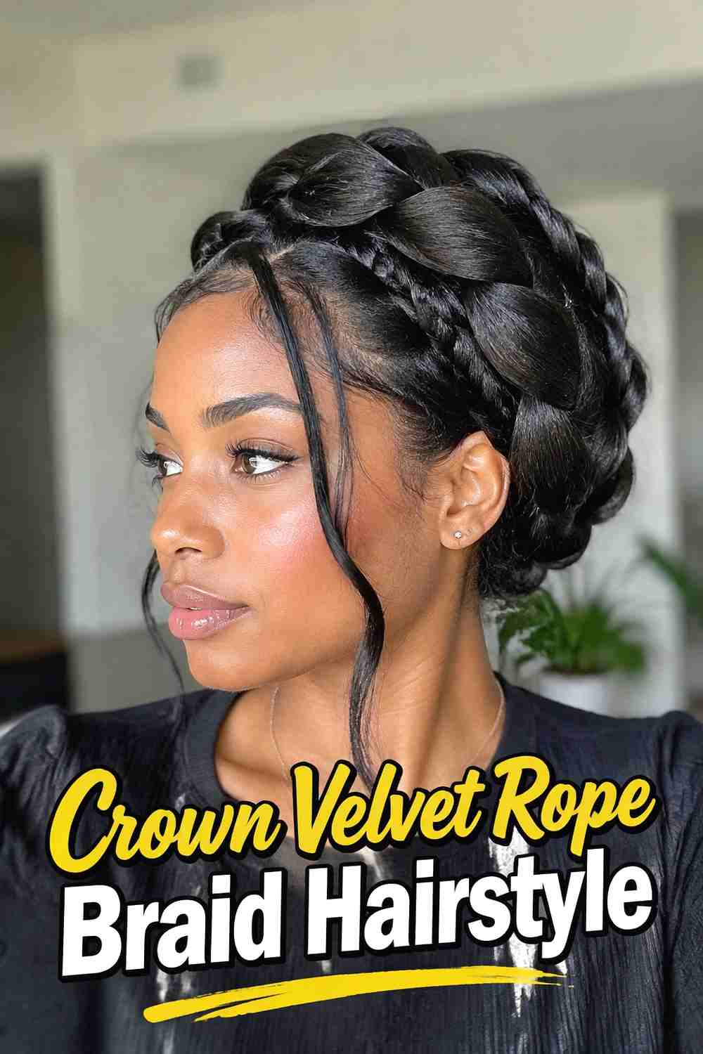 7. Crown Velvet Rope Braid Hairstyle