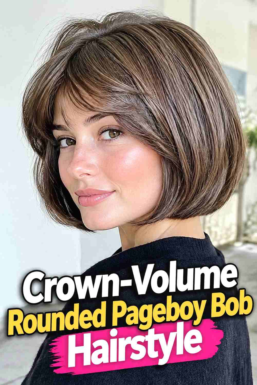 10. Crown Volume Rounded Pageboy Bob Hairstyle