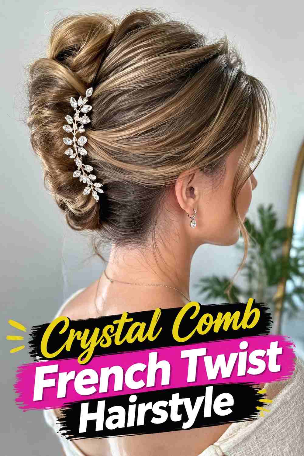 9. Crystal Comb French Twist Hairstyle