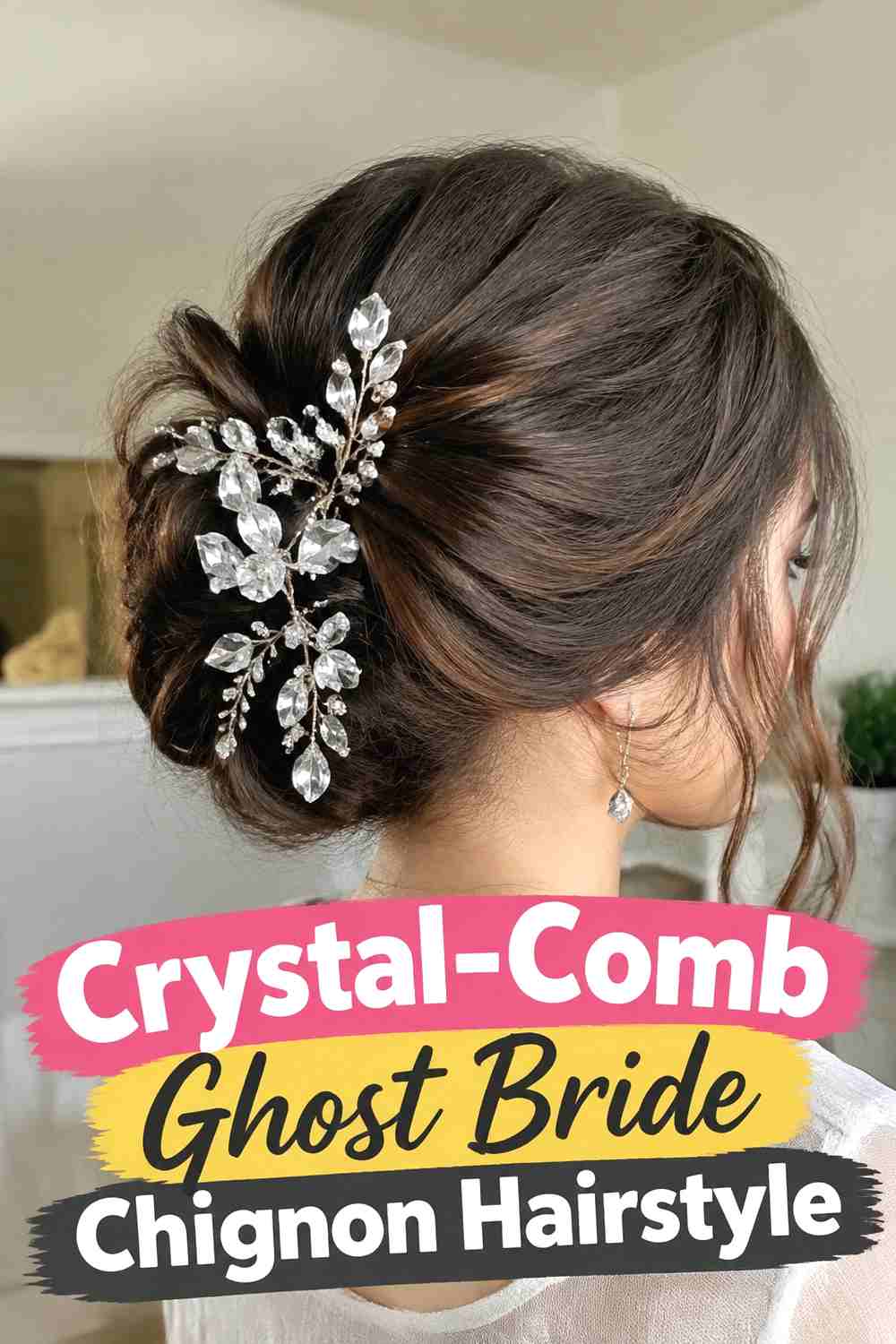 10. Crystal Comb Ghost Bride Chignon Hairstyle