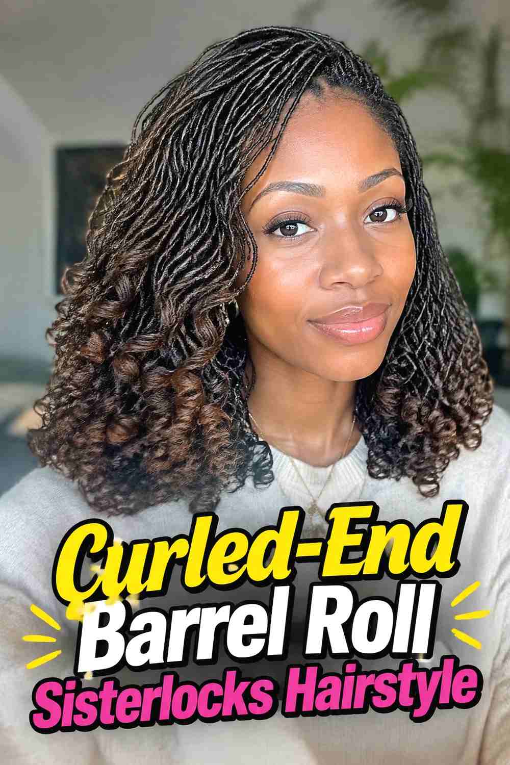 12. Curled End Barrel Roll Sisterlocks Hairstyle
