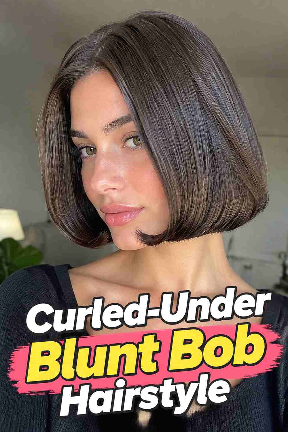 14. Curled Under Blunt Bob Hairstyle