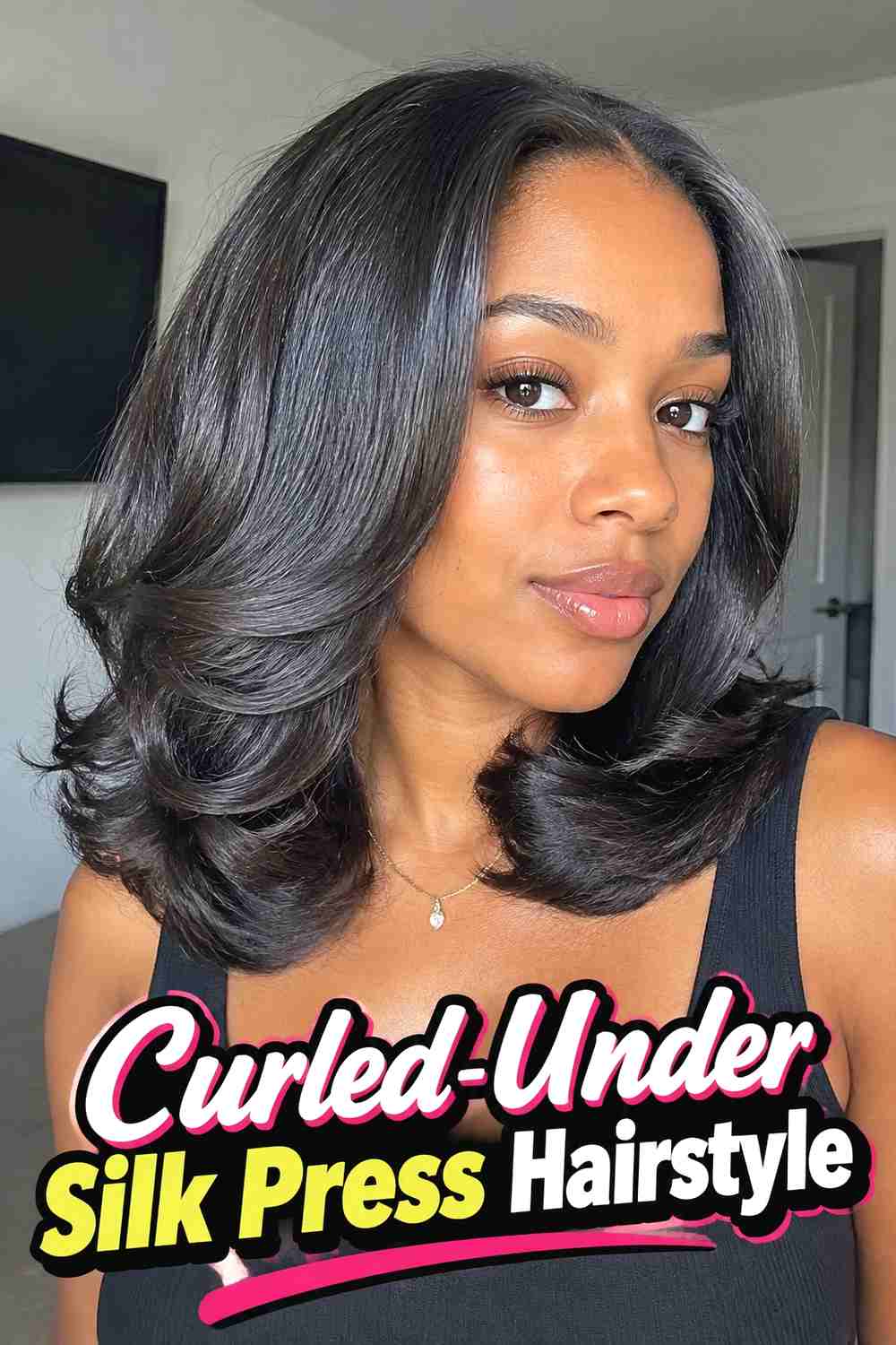 8. Curled Under Silk Press Hairstyle
