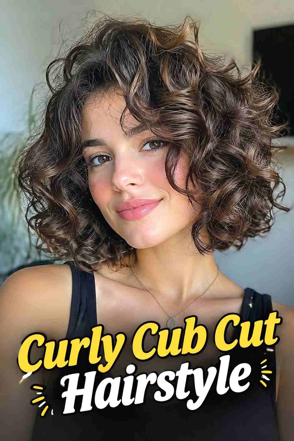 6. Curly Cub Cut Hairstyle