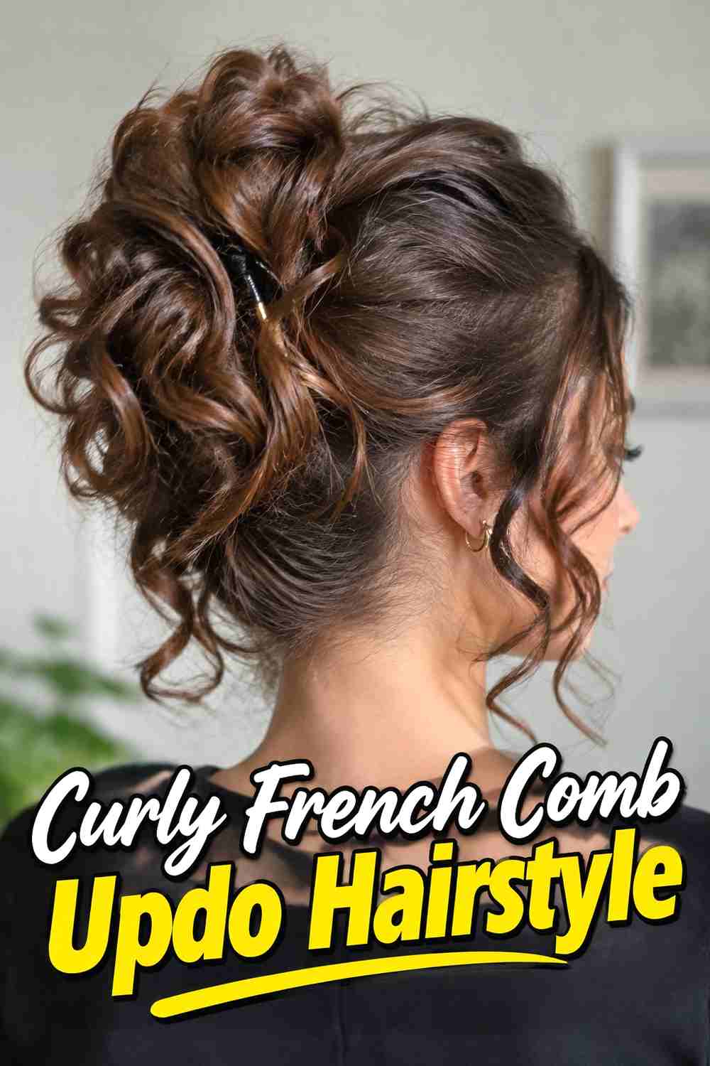 9. Curly French Comb Updo Hairstyle