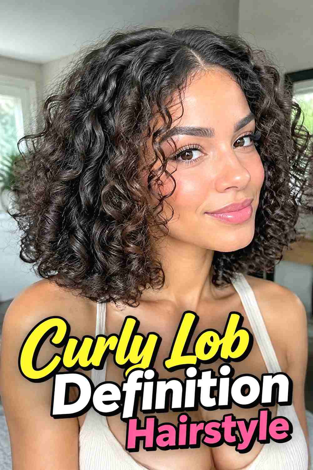 5. Curly Lob Definition Hairstyle
