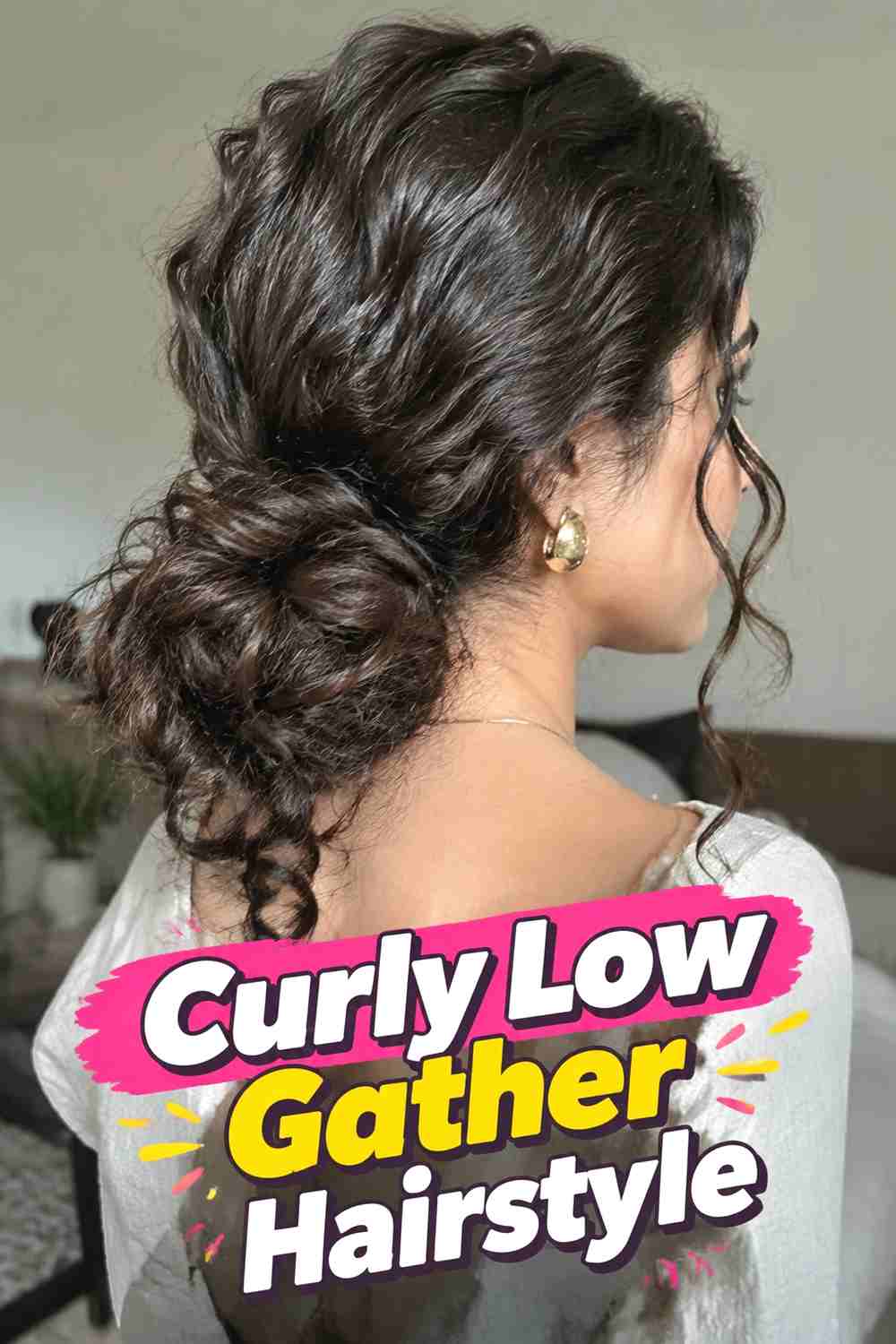 10. Curly Low Gather Hairstyle