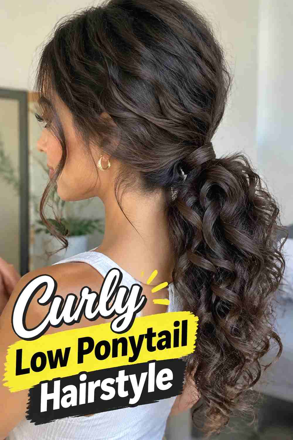 14. Curly Low Ponytail Hairstyle