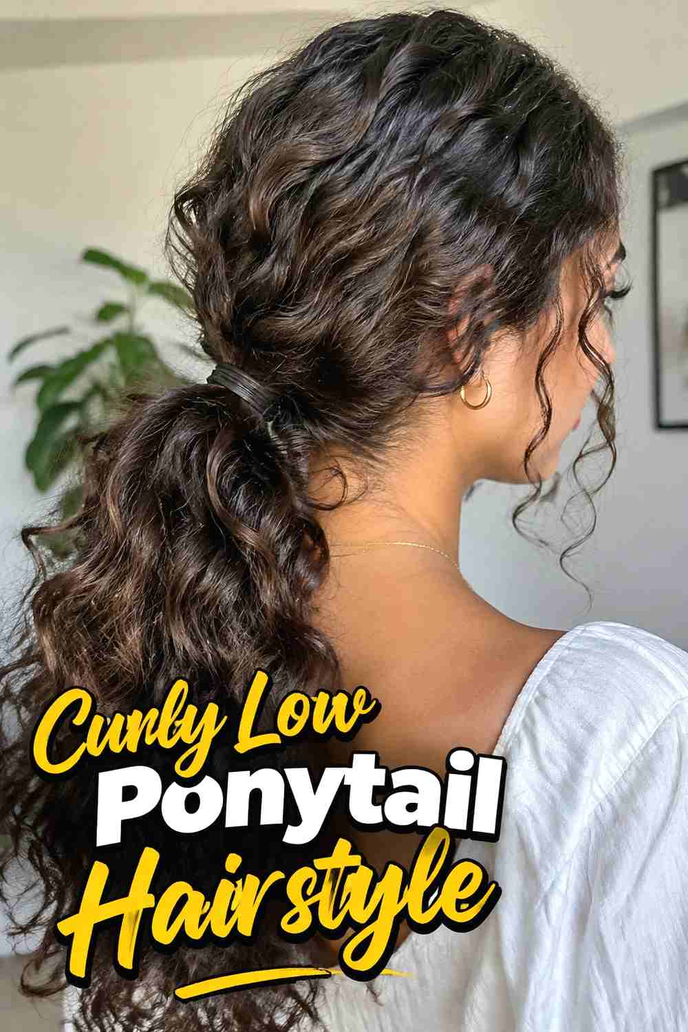 10. Curly Low Ponytail Hairstyle