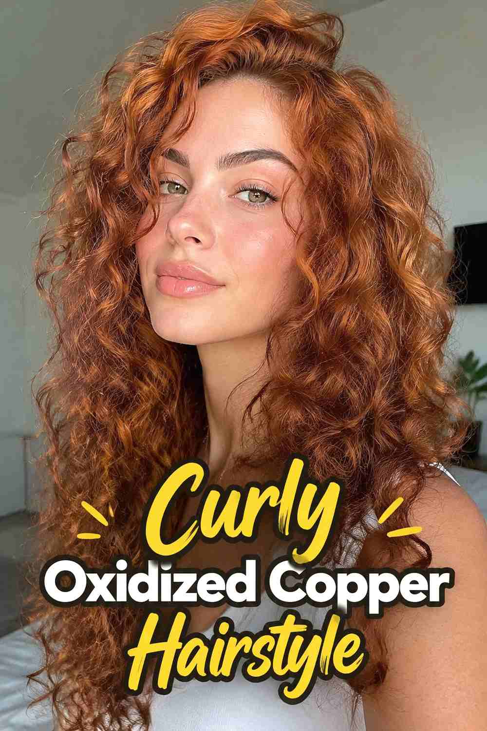 10. Curly Oxidized Copper Hairstyle