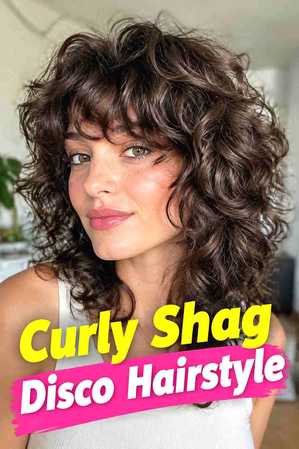 15. Curly Shag Disco Hairstyle