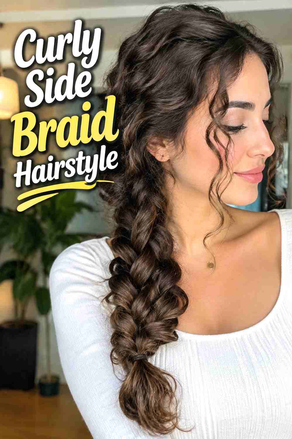 16. Curly Side Braid Hairstyle