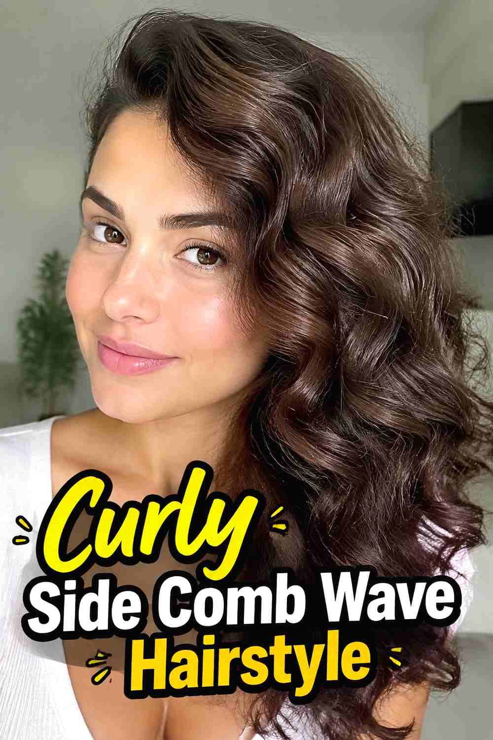 7. Curly Side Comb Wave Hairstyle