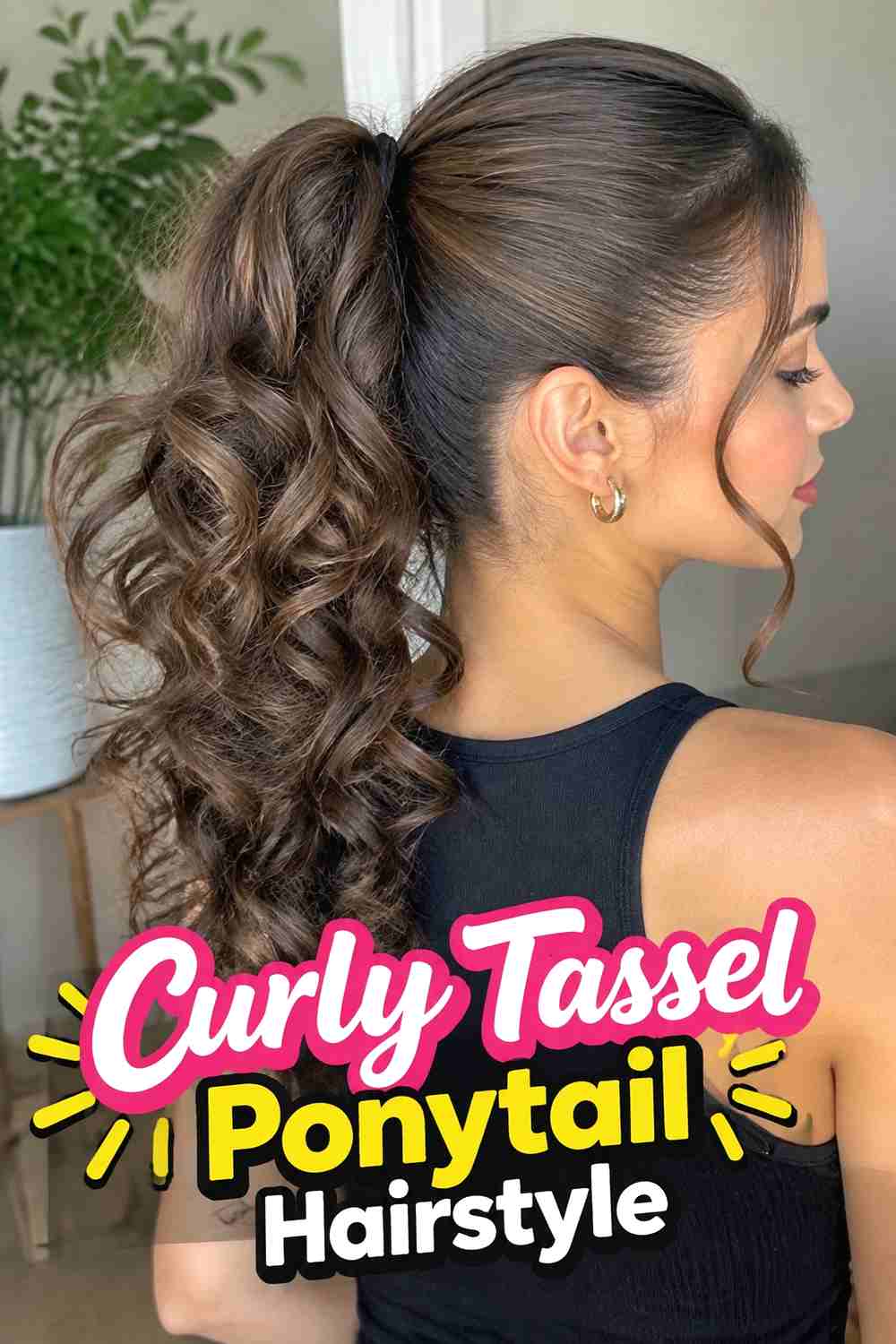 5. Curly Tassel Ponytail Hairstyle