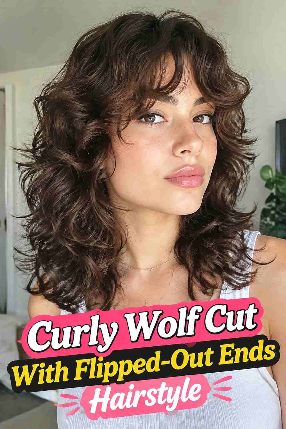 14. Curly Wolf Cut With Flipped Out Ends Hairstyle