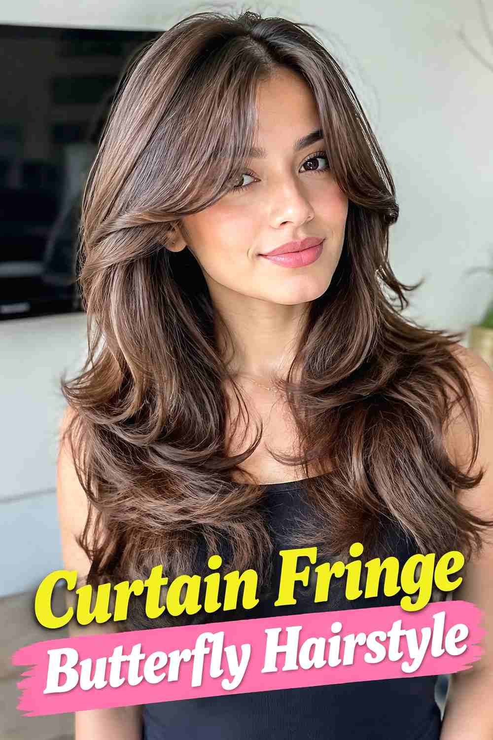 11. Curtain Fringe Butterfly Hairstyle