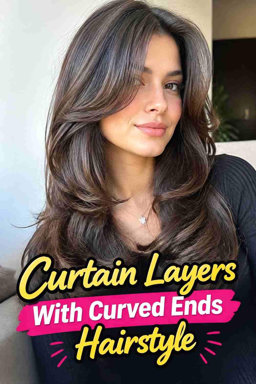7. Curtain Layers With Curved Ends Hairstyle