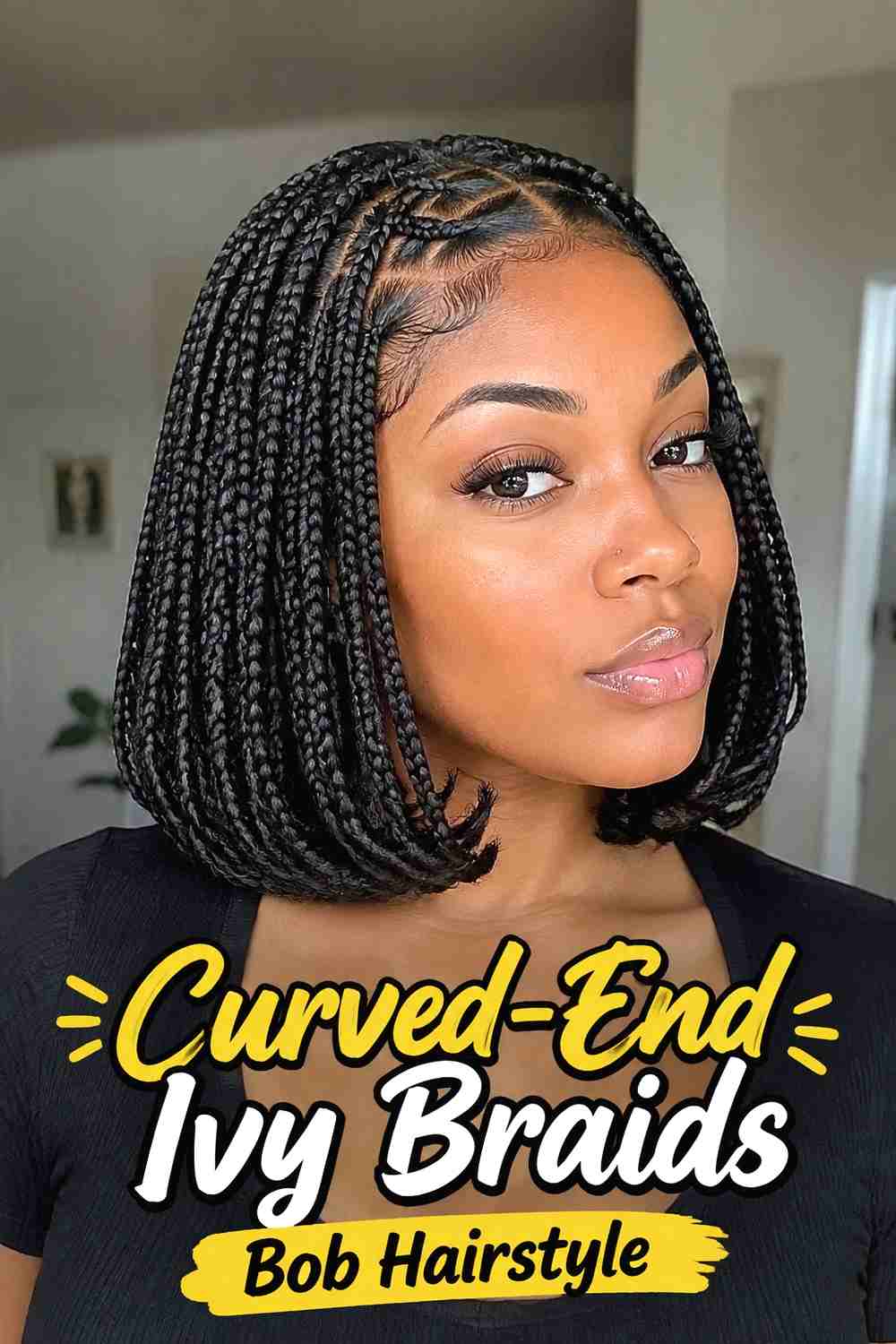 5. Curved End Ivy Braids Bob Hairstyle