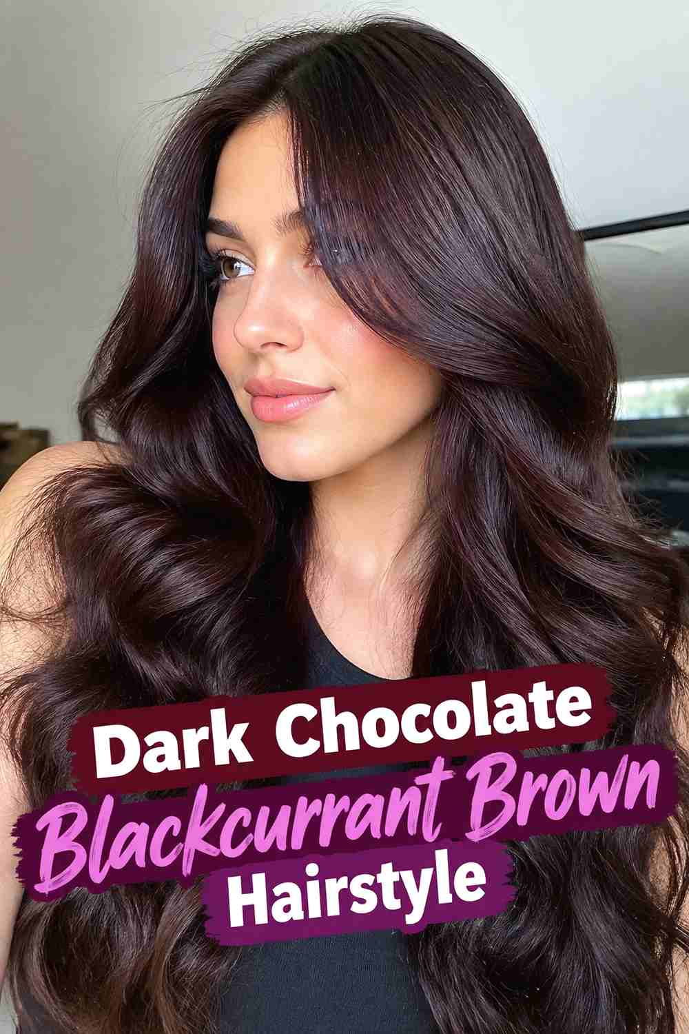 13. Dark Chocolate Blackcurrant Brown Hairstyle