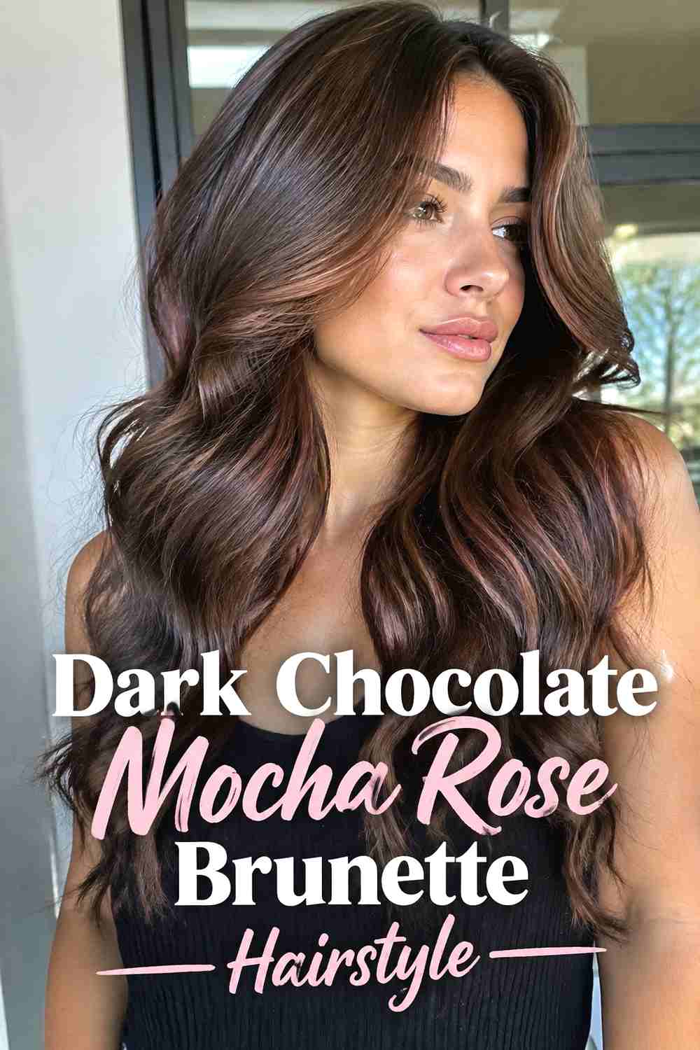 13. Dark Chocolate Mocha Rose Brunette Hairstyle