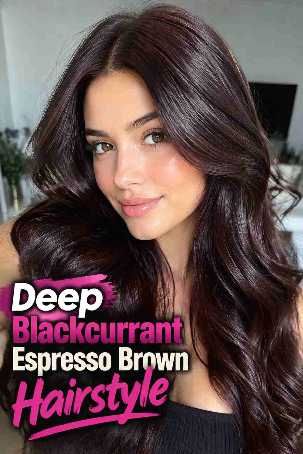 3. Deep Blackcurrant Espresso Brown Hairstyle