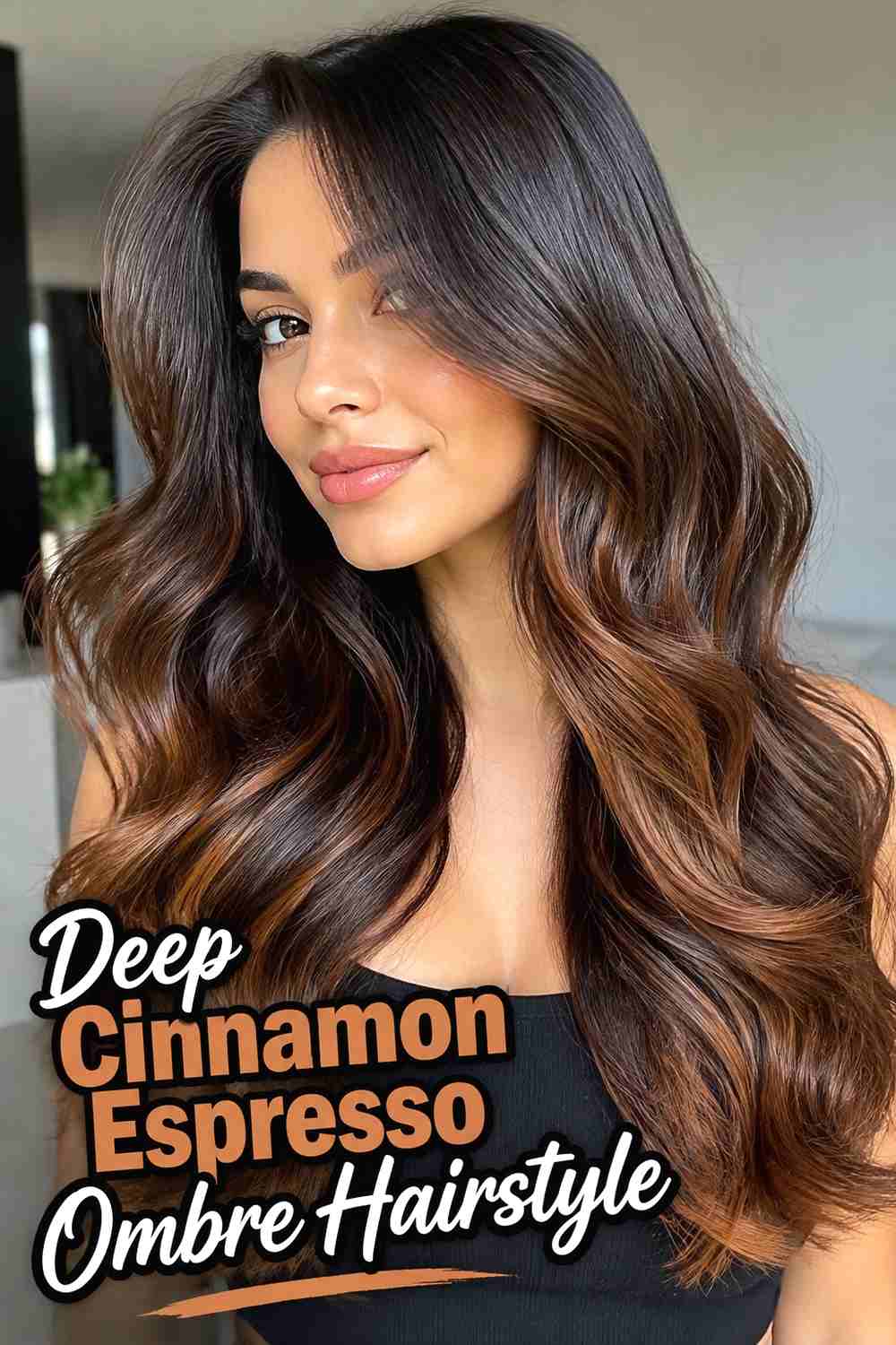 4. Deep Cinnamon Espresso Ombre Hairstyle