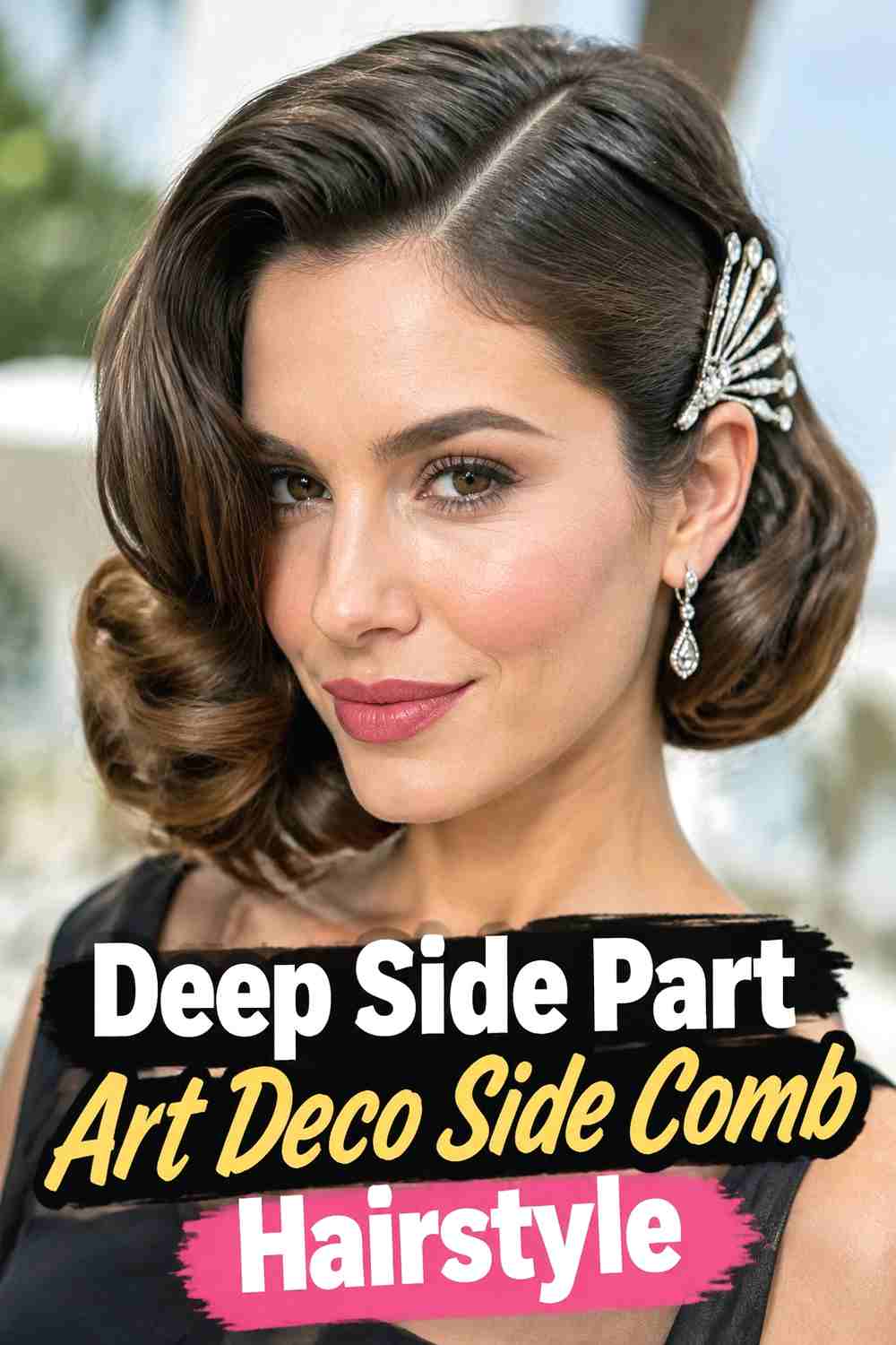 10. Deep Side Part Art Deco Side Comb Hairstyle