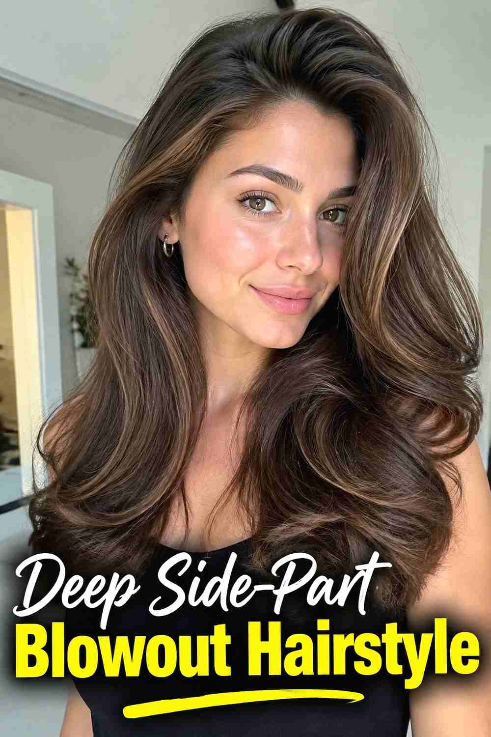 8. Deep Side Part Blowout Hairstyle