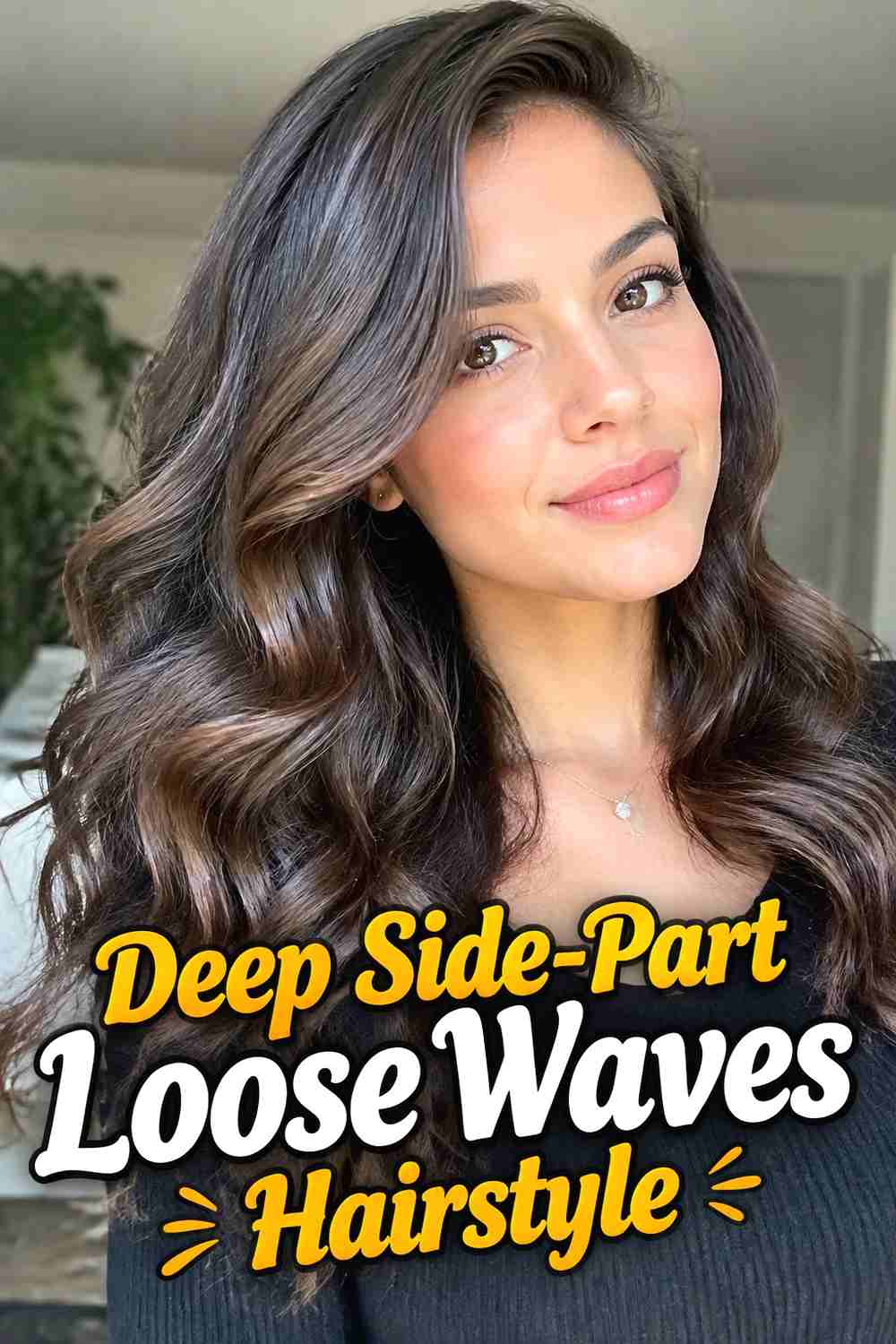 1. Deep Side Part Loose Waves Hairstyle