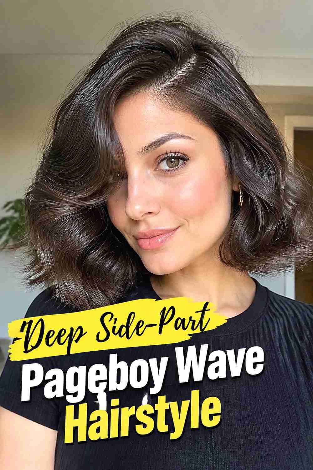 2. Deep Side Part Pageboy Wave Hairstyle