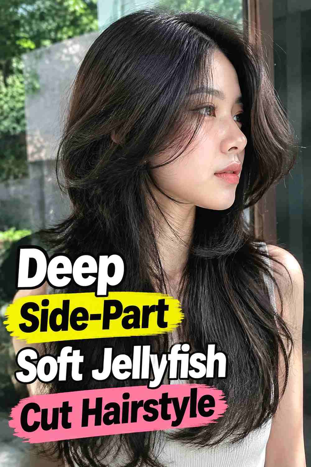 8. Deep Side Part Soft Jellyfish Cut Hairstyle