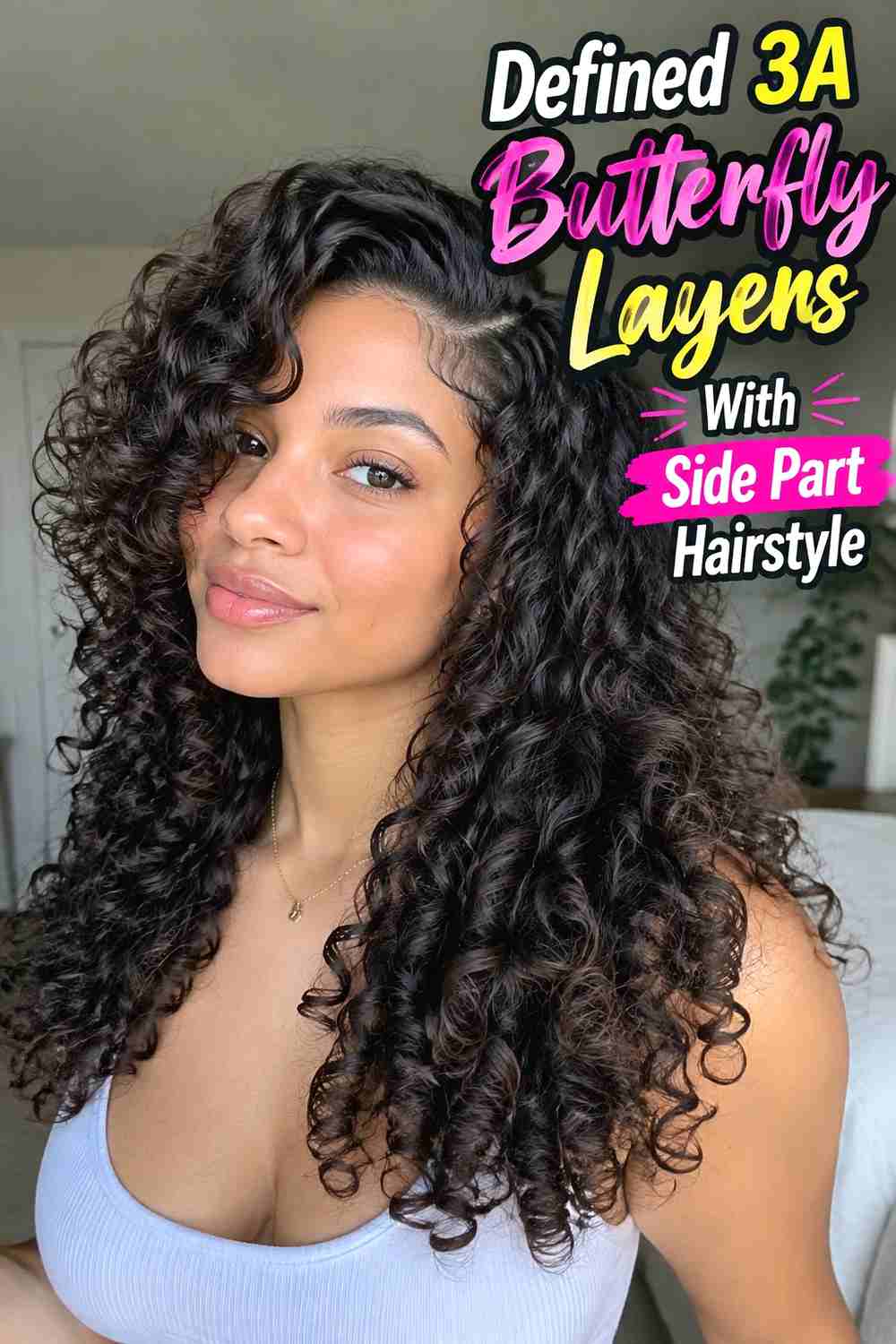 7. Defined 3a Butterfly Layers With Side Part Hairstyle