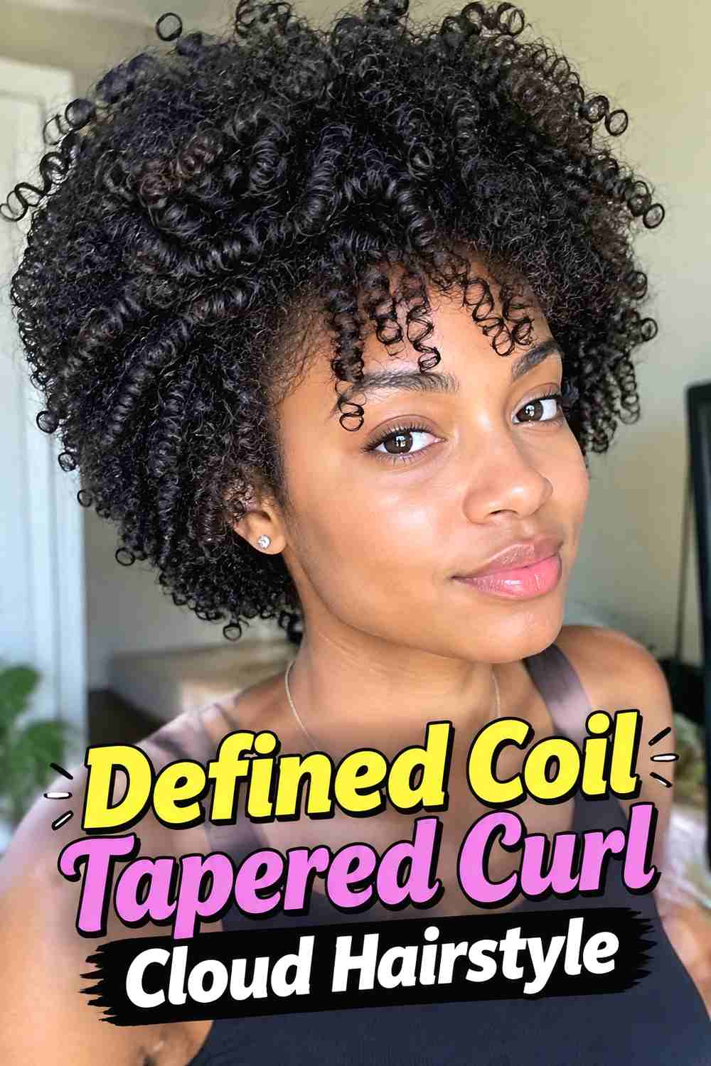 5. Defined Coil Tapered Curl Cloud Hairstyle