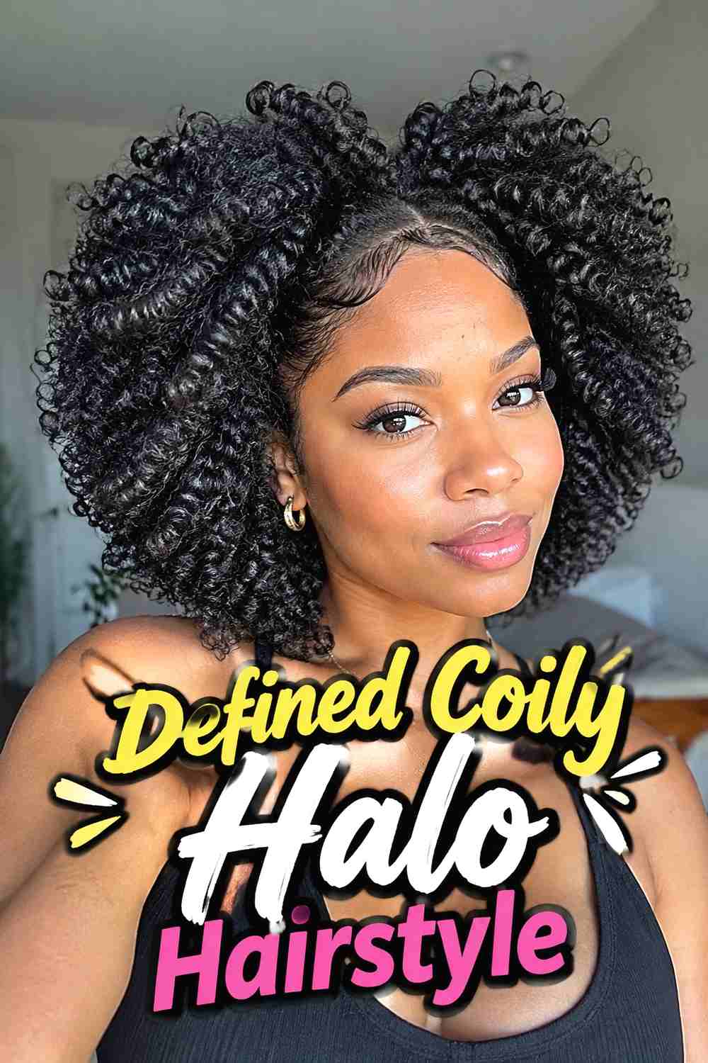 13. Defined Coily Halo Hairstyle