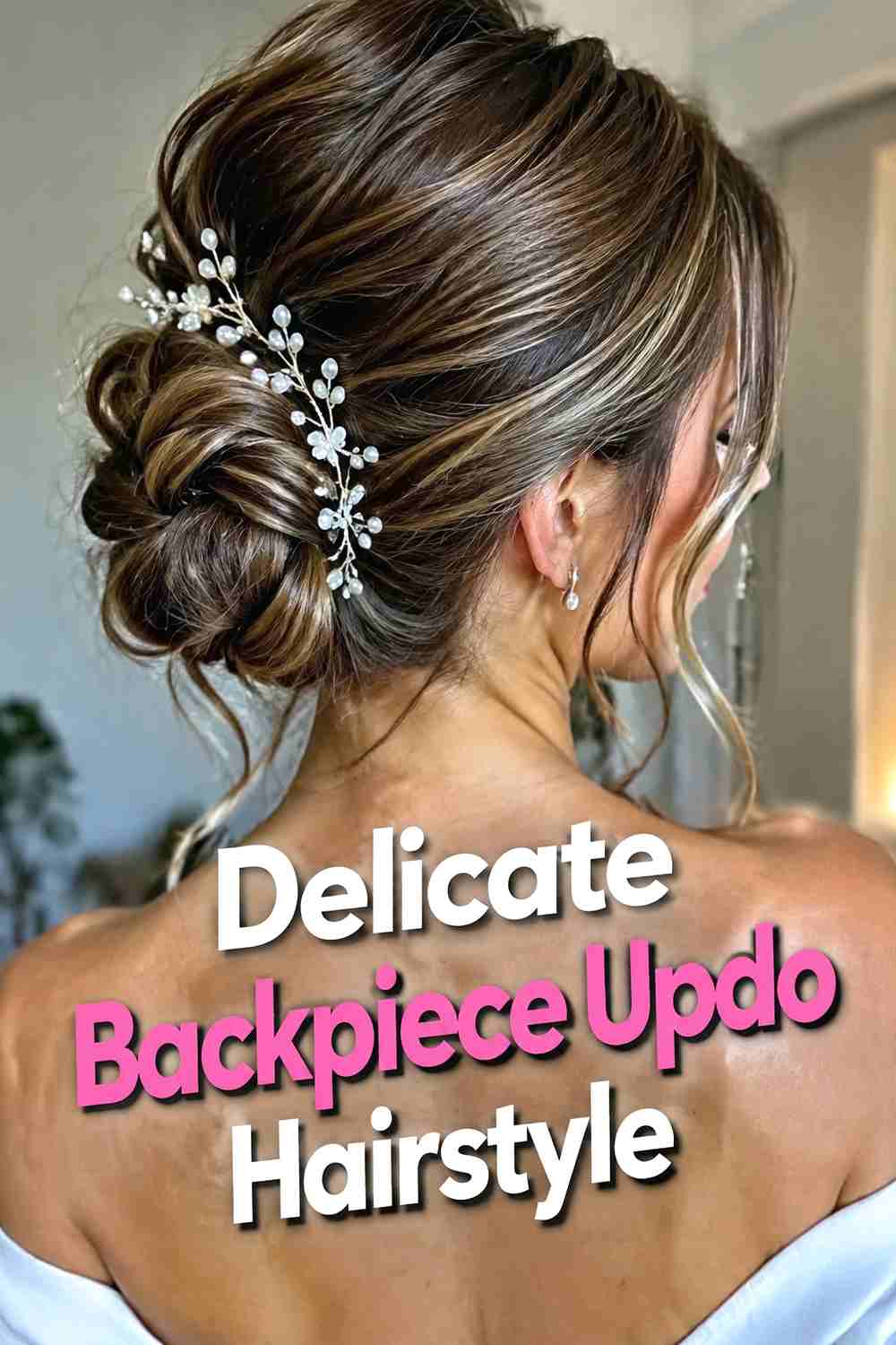 13. Delicate Backpiece Updo Hairstyle