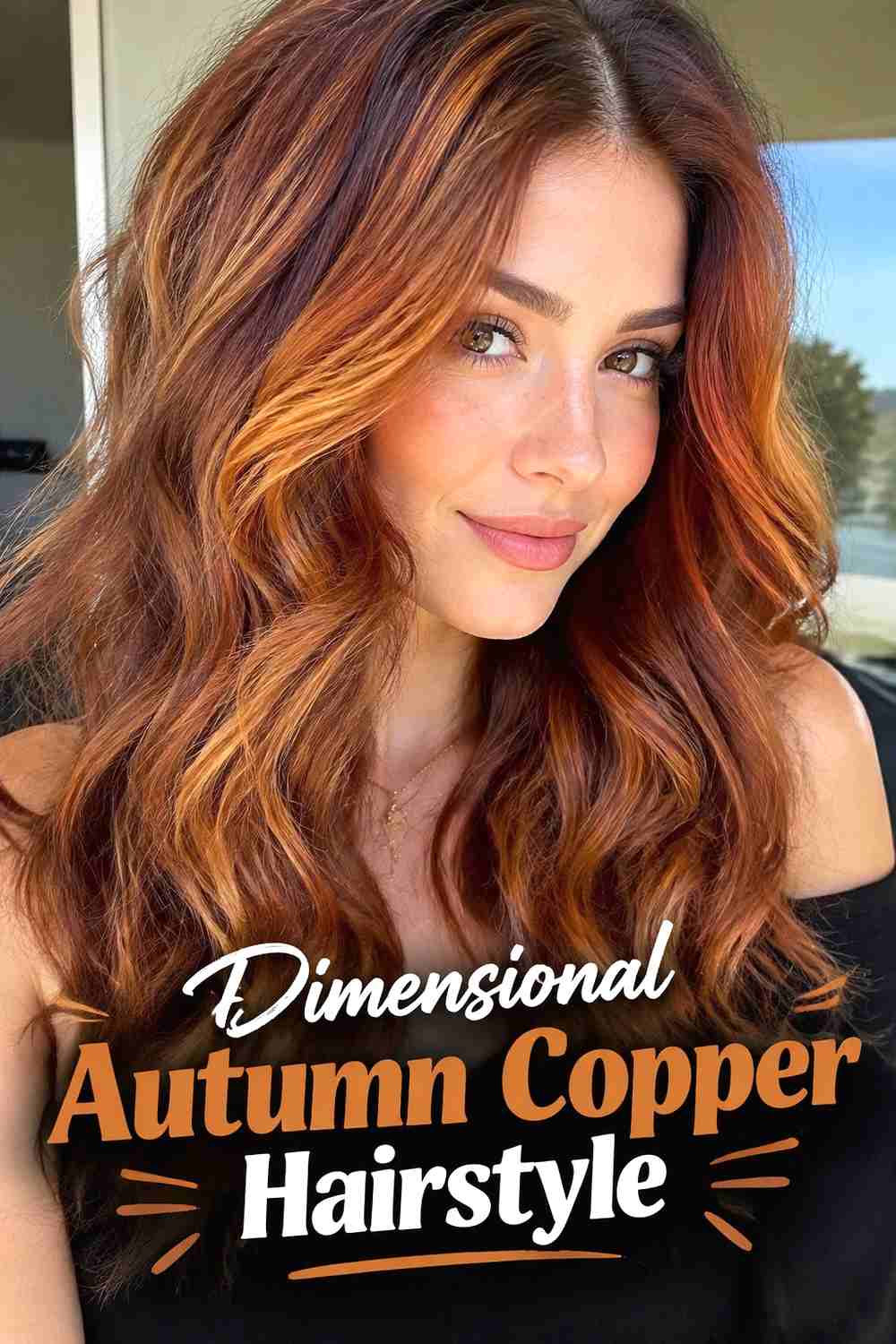 14. Dimensional Autumn Copper Hairstyle