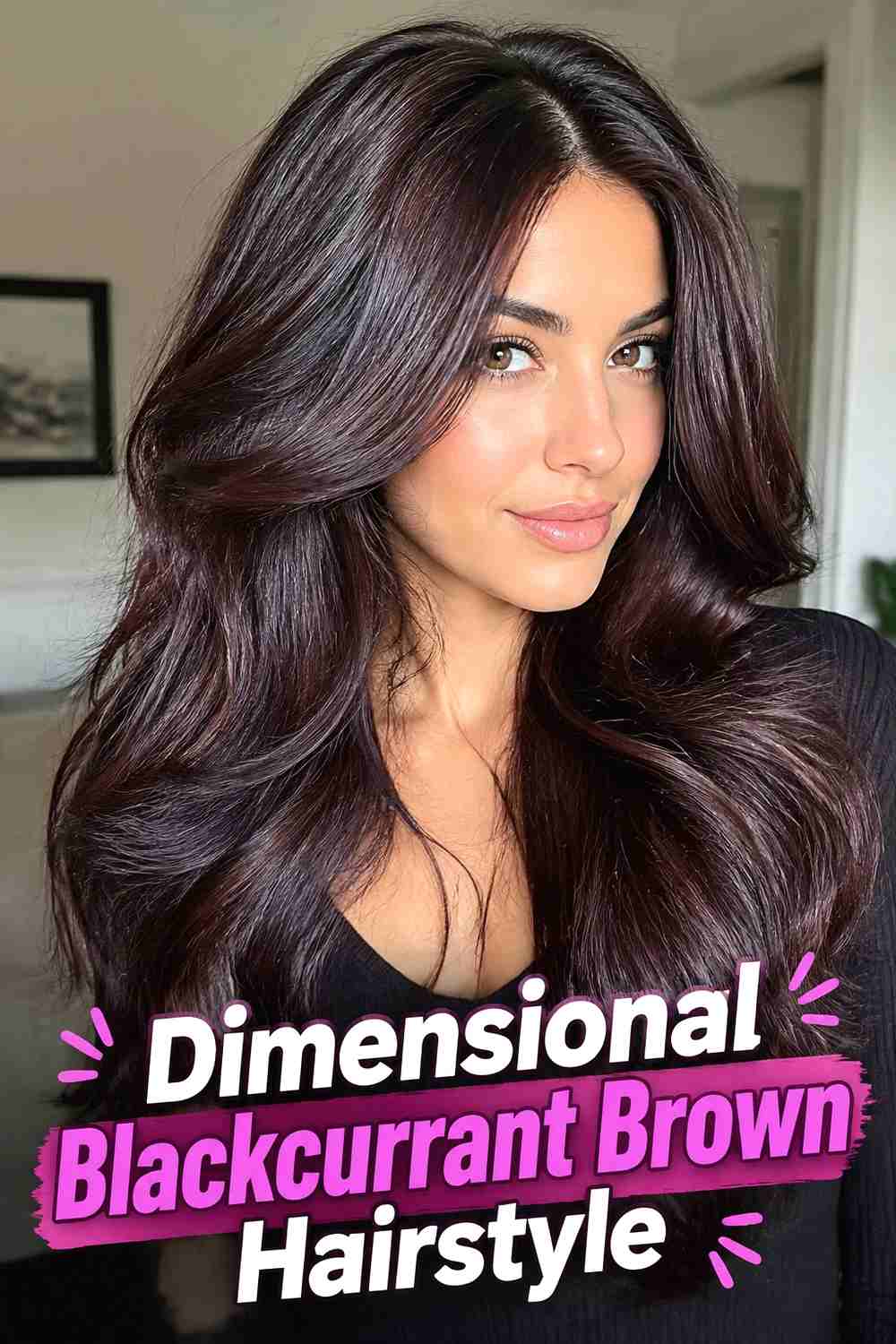 18. Dimensional Blackcurrant Brown Hairstyle