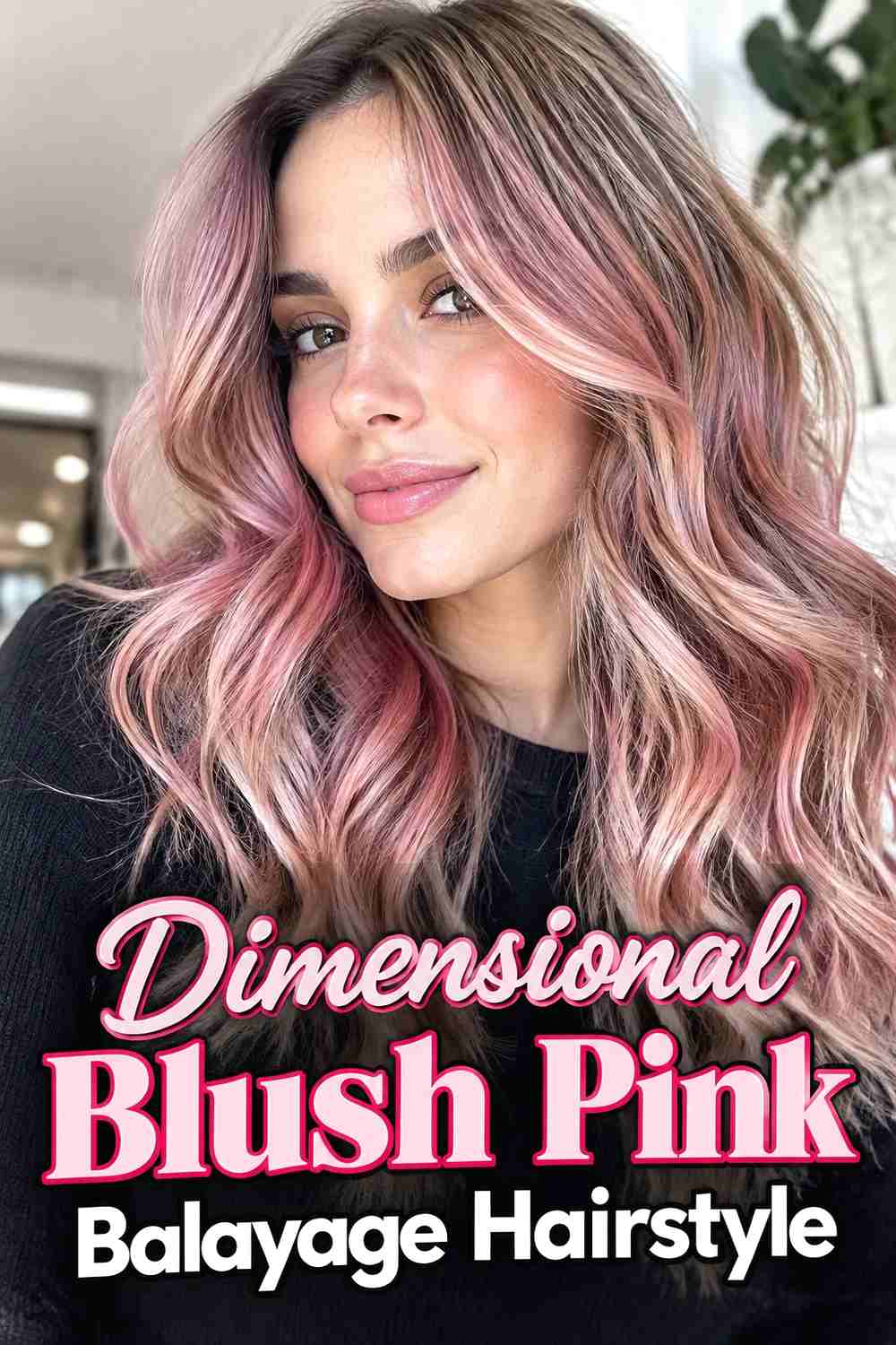 16. Dimensional Blush Pink Balayage Hairstyle