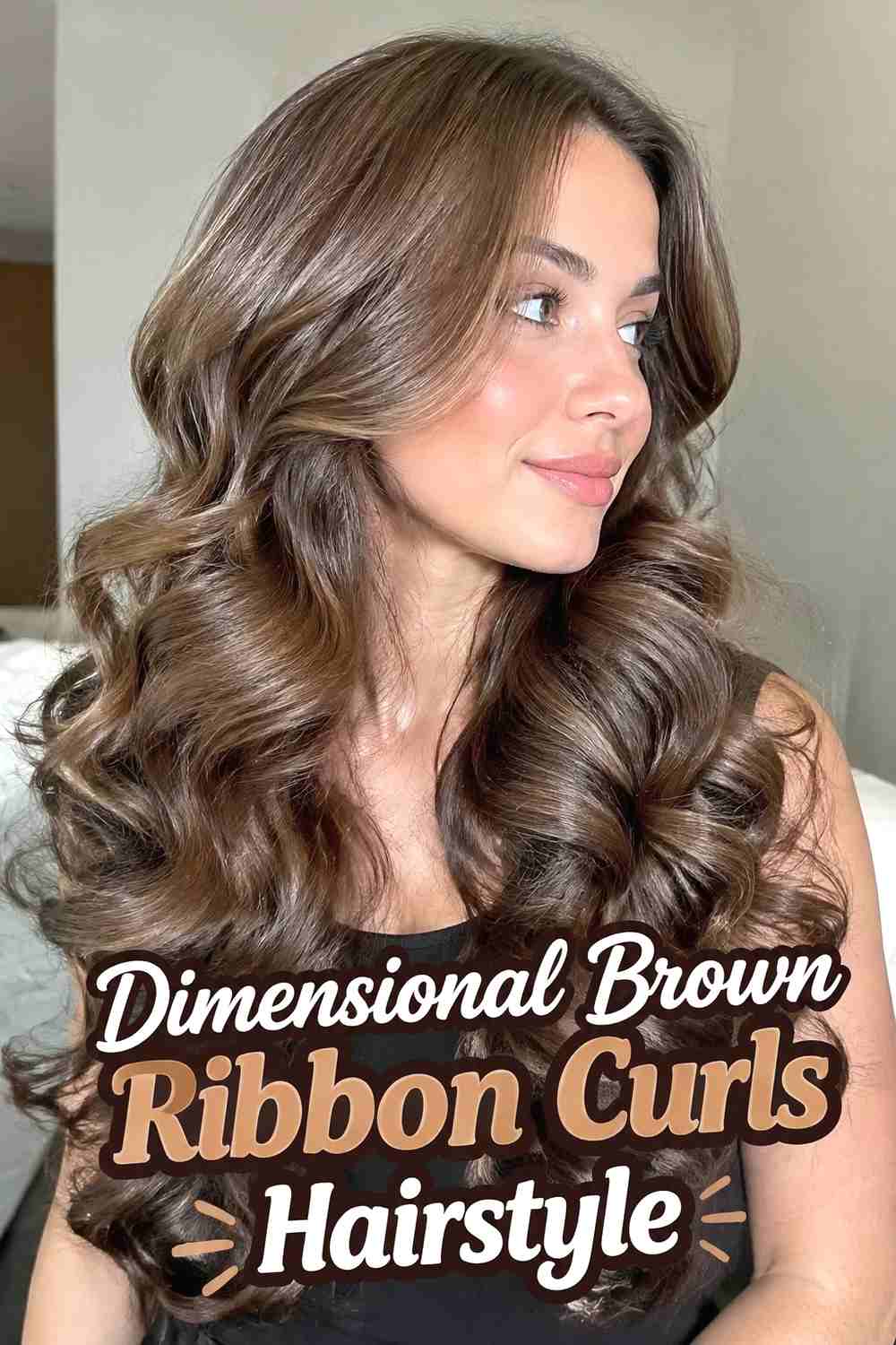 12. Dimensional Brown Ribbon Curls Hairstyle