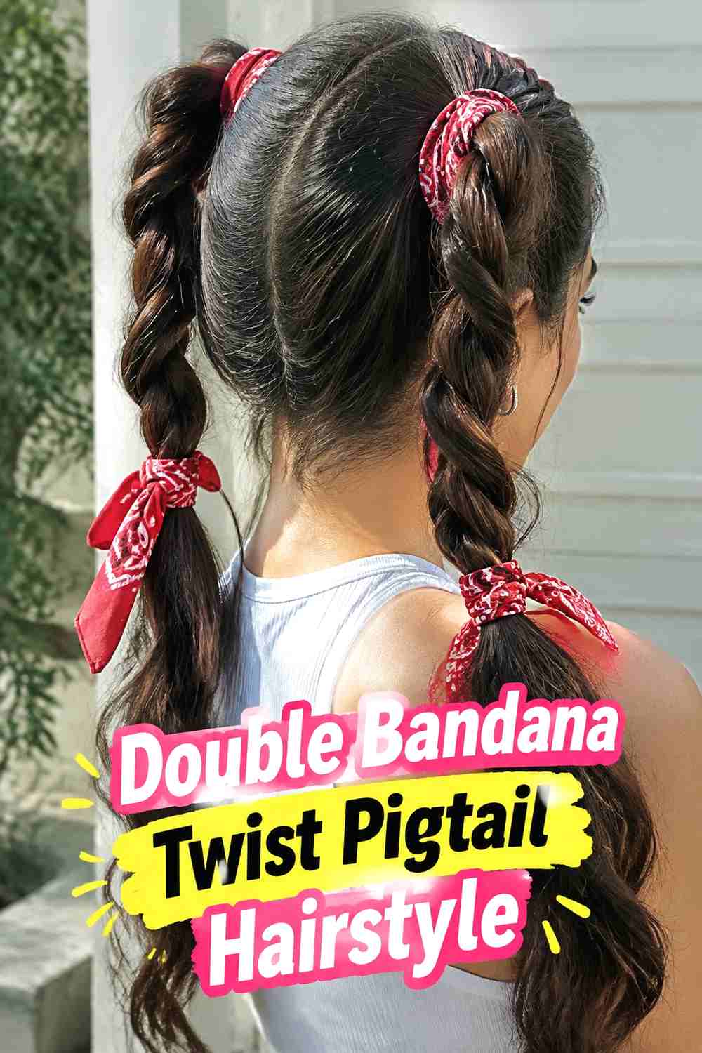 4. Double Bandana Twist Pigtail Hairstyle