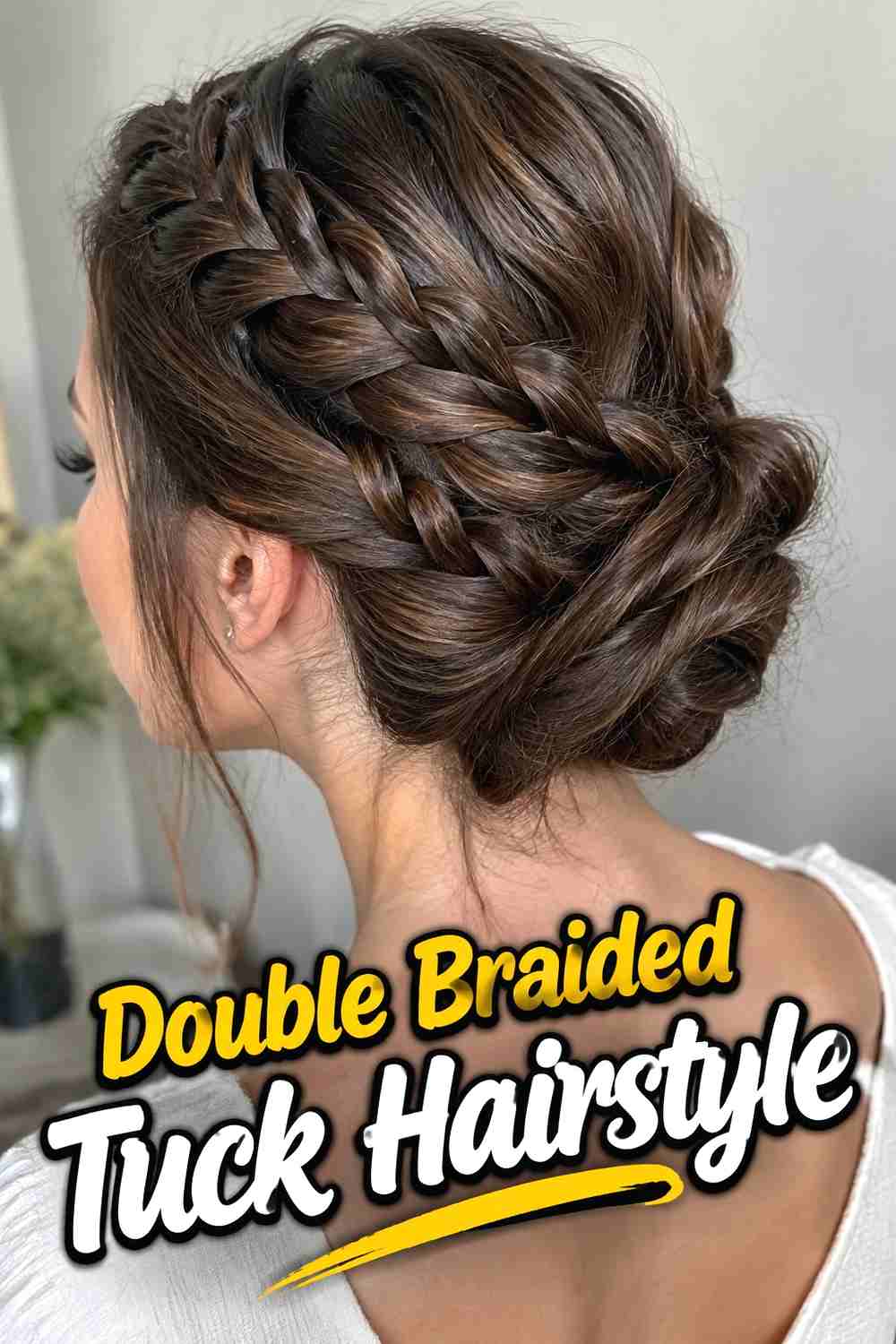 7. Double Braided Tuck Hairstyle
