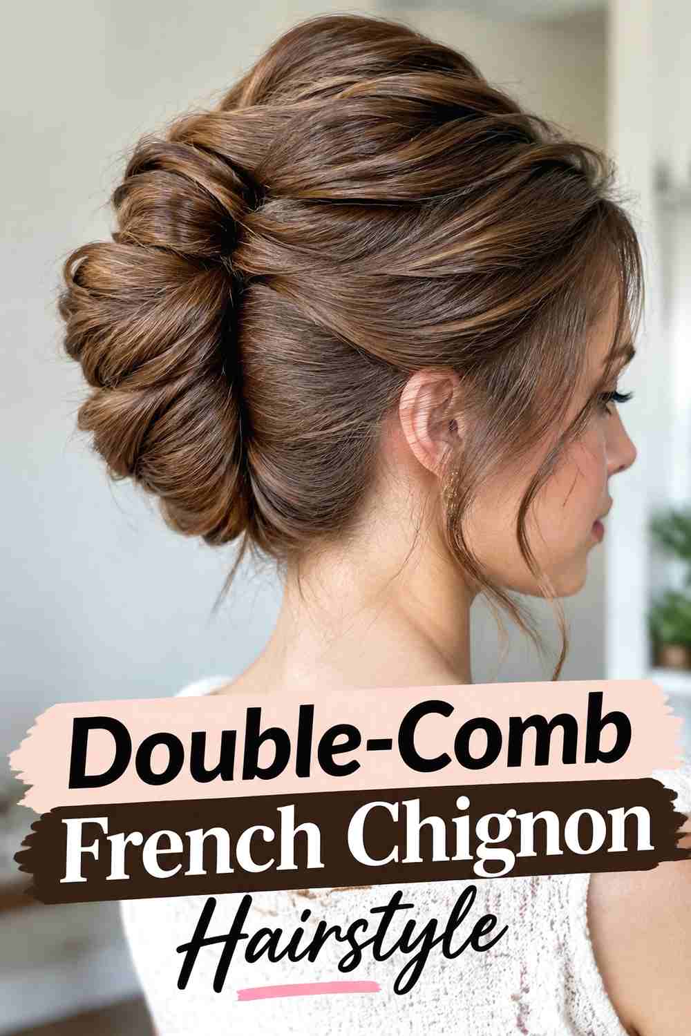 12. Double Comb French Chignon Hairstyle