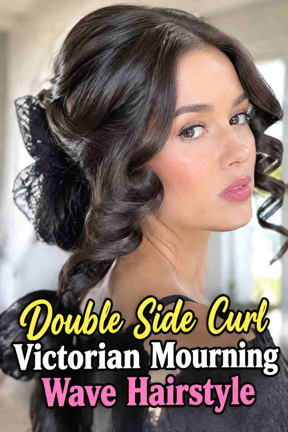 17. Double Side Curl Victorian Mourning Wave Hairstyle