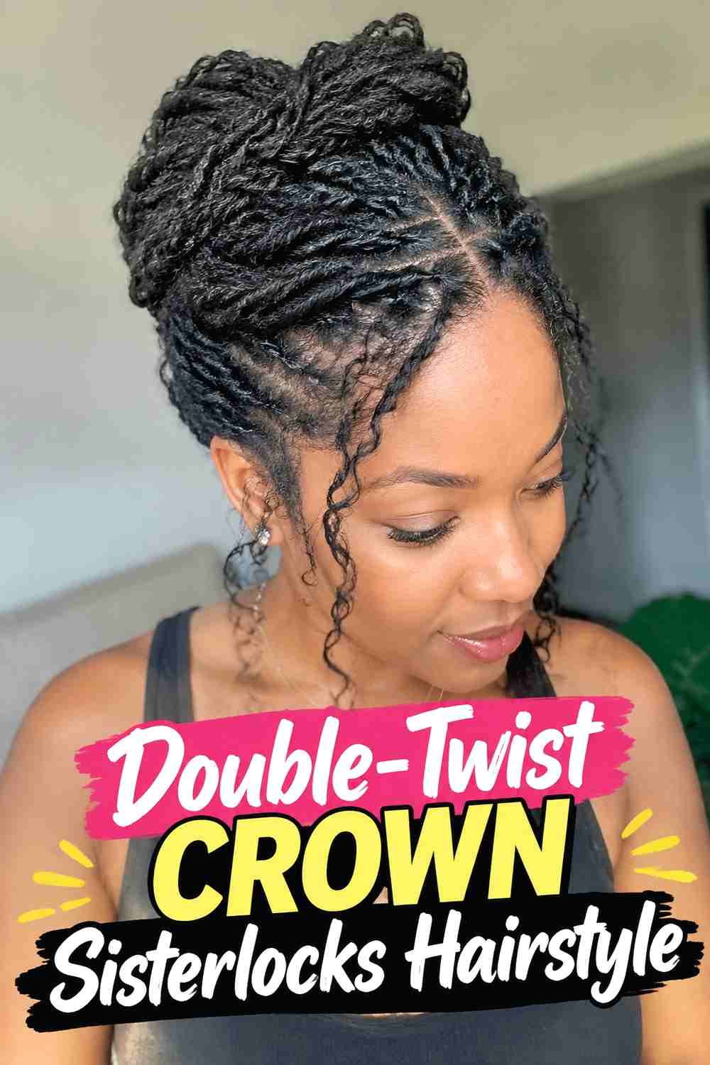 2. Double Twist Crown Sisterlocks Hairstyle