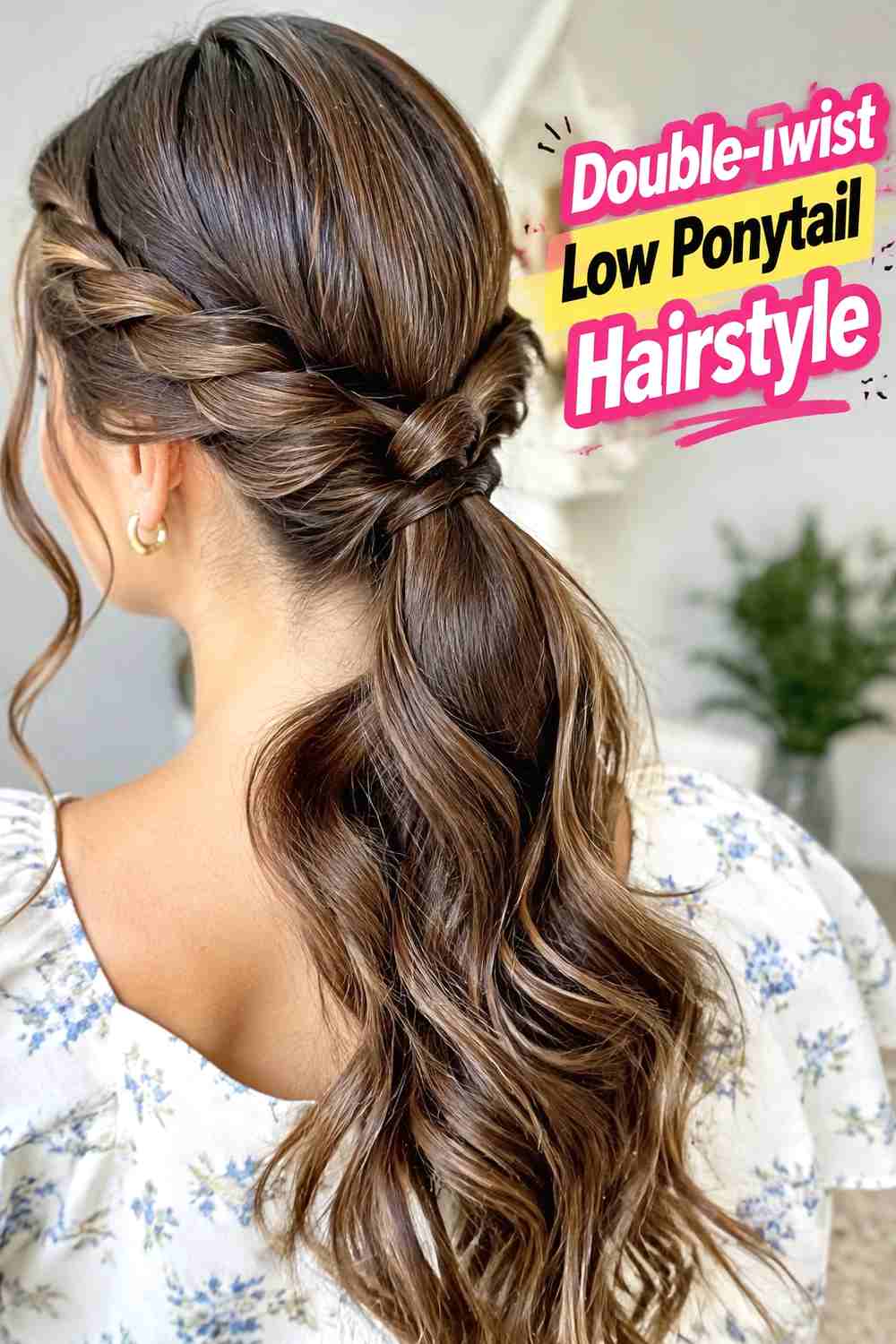 11. Double Twist Low Ponytail Hairstyle
