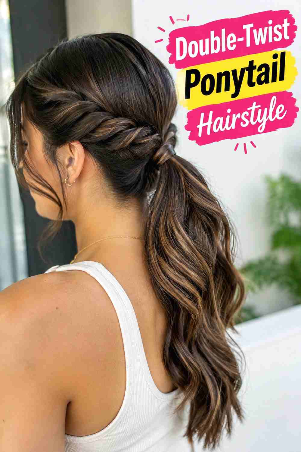 14. Double Twist Ponytail Hairstyle