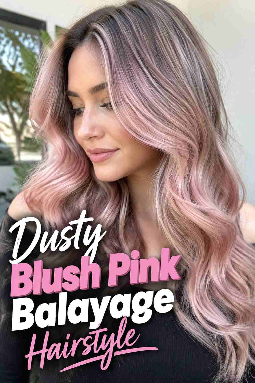 14. Dusty Blush Pink Balayage Hairstyle