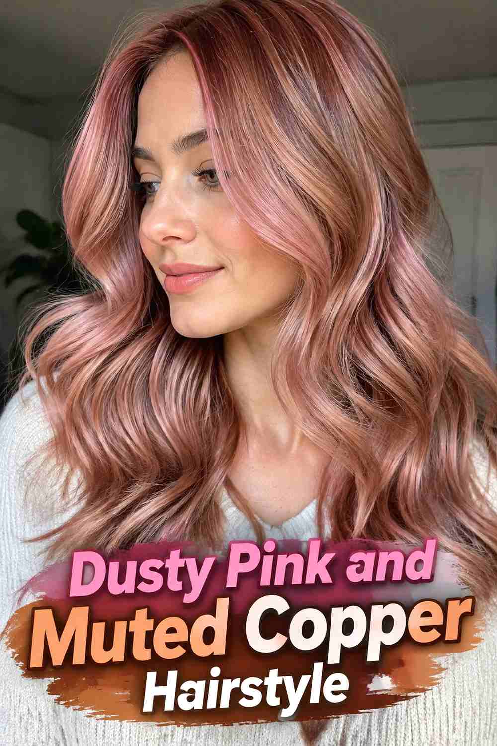 4. Dusty Pink And Muted Copper Hairstyle