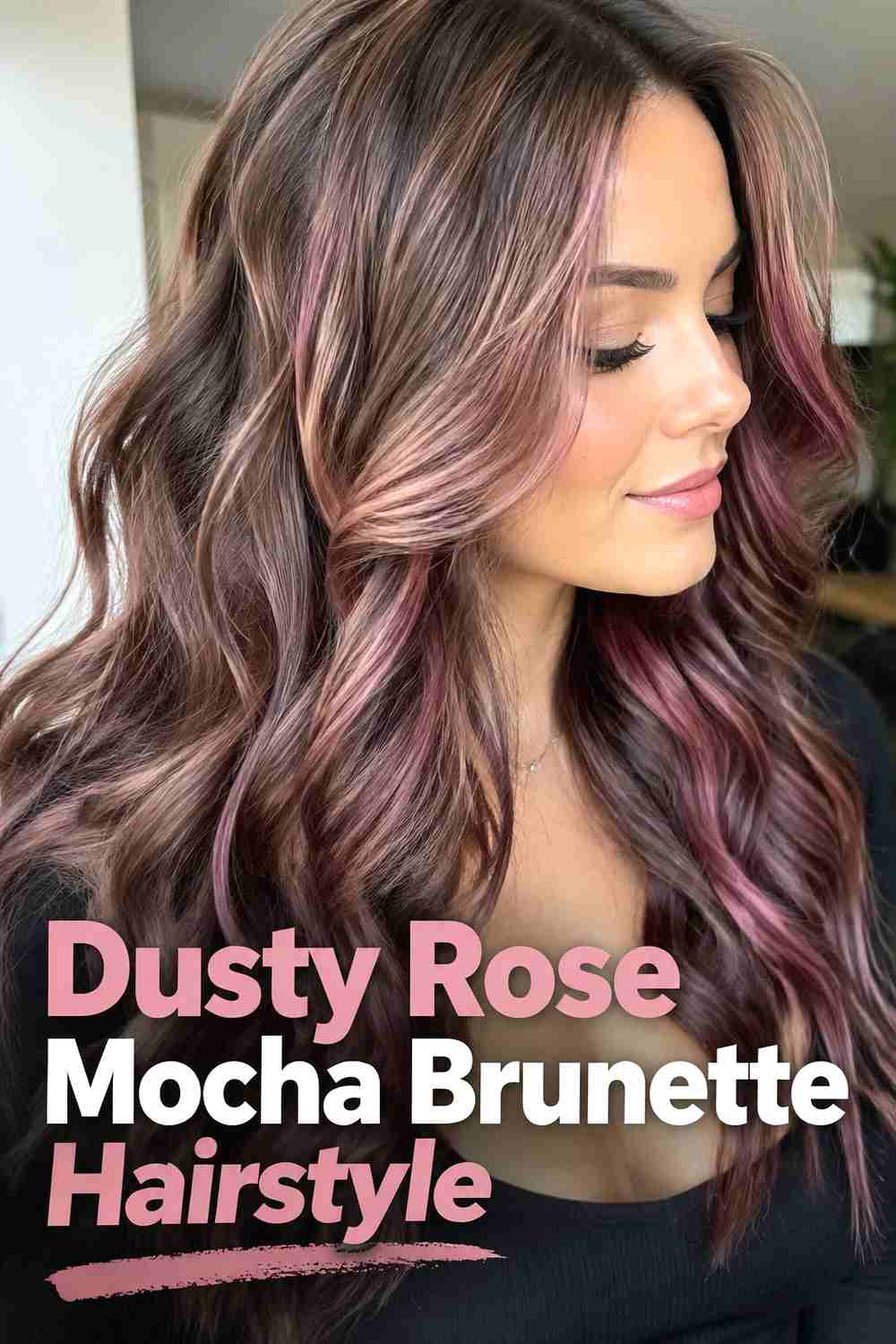 3. Dusty Rose Mocha Brunette Hairstyle